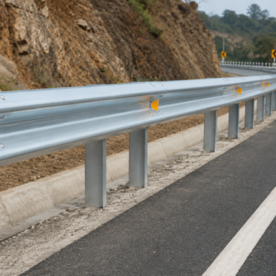 metal beam crash barrier